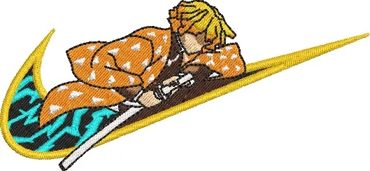  Zenitsu in Nike Swoosh with Lightning Effect  embroidery pattern preview