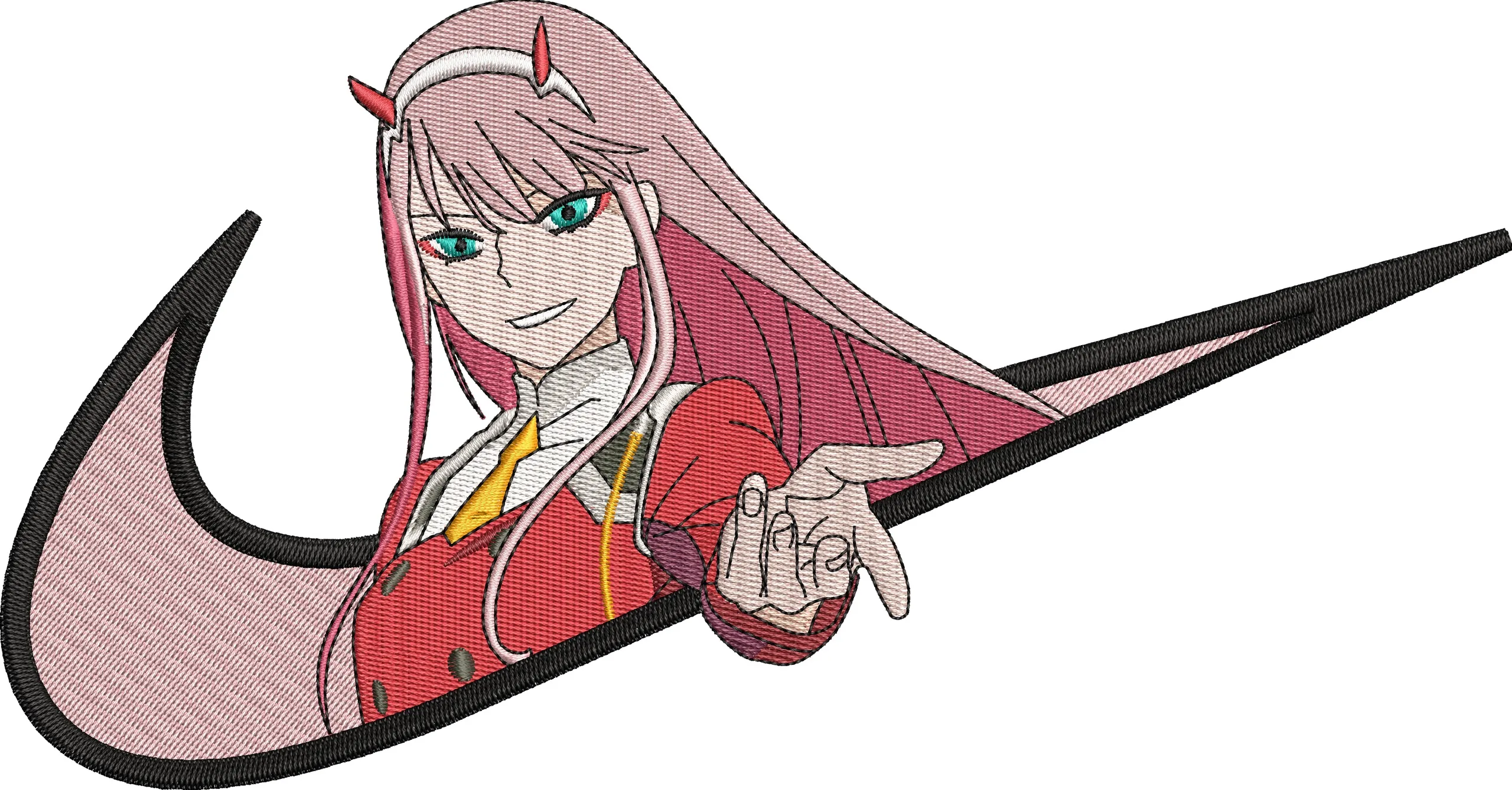  Zero Two in Nike Swoosh Embroidery  embroidery pattern preview