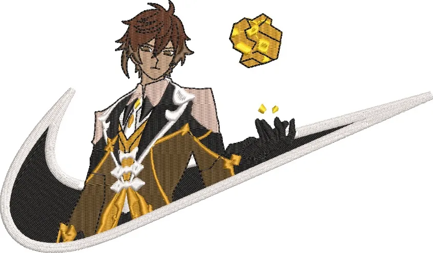  Zhongli in Nike Swoosh  embroidery pattern preview