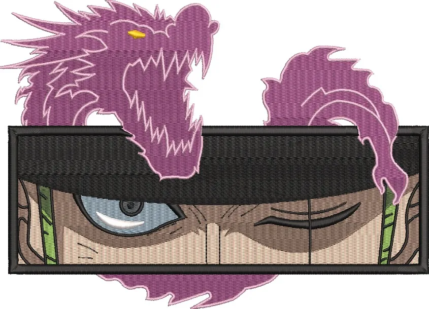  Zoro Eyes with Enma Dragon Aura  embroidery pattern preview