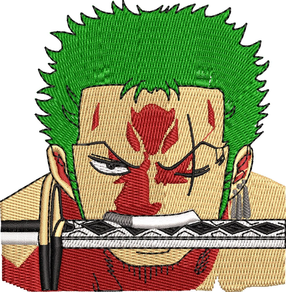  Zoro One Piece Embroidered Portrait  embroidery pattern preview